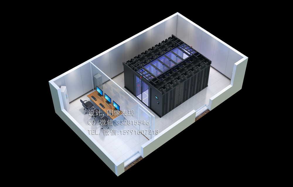 郑州某银行弱电机房_指挥中心_会议室效果图制作